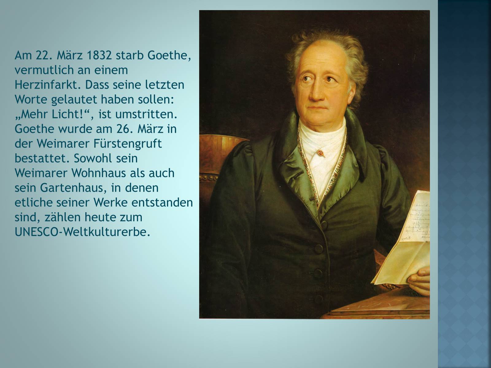 Презентація на тему «Johann Wolfgang von Goethe» (варіант 3) - Слайд #12