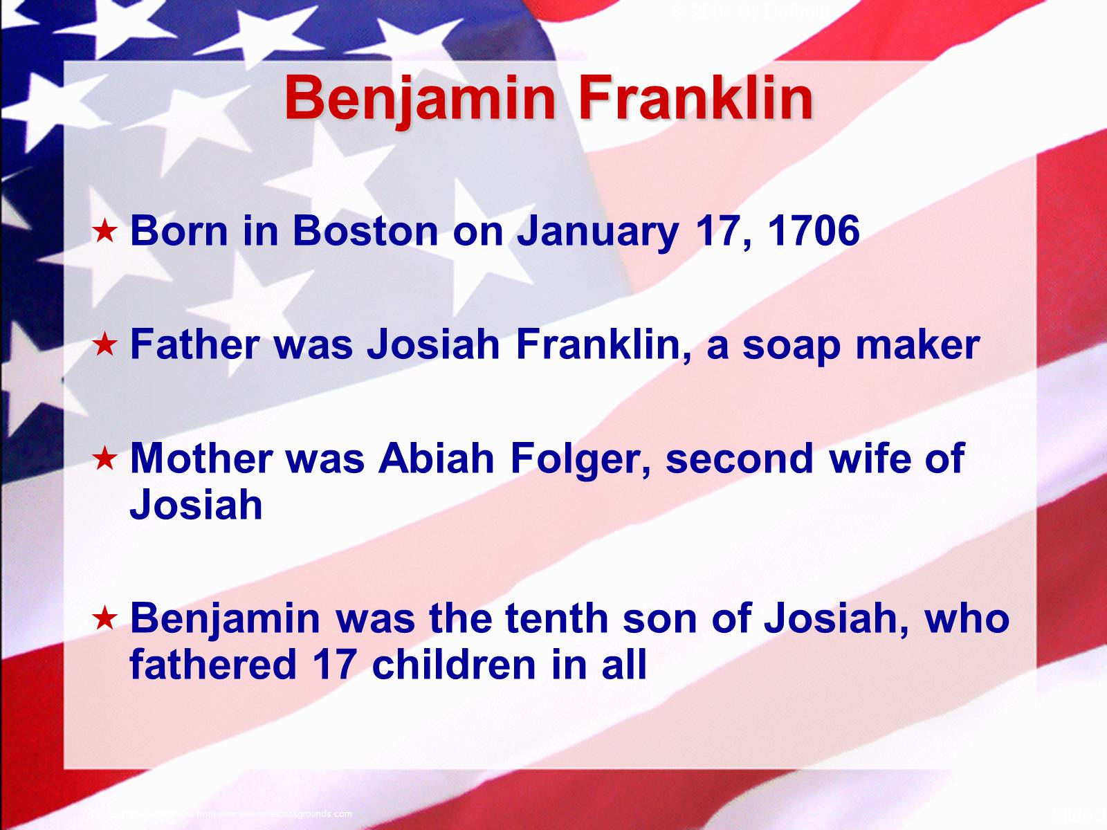 Презентація на тему «Benjamin Franklin» (варіант 4) - Слайд #3
