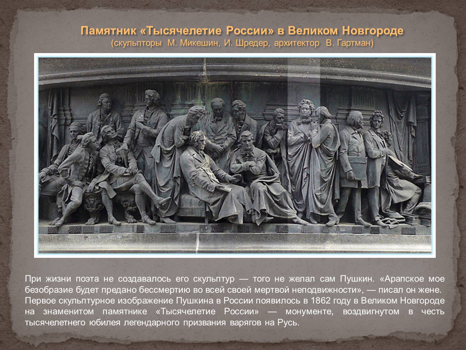 Памятник тысячелетия Руси в Великом Новгороде описание