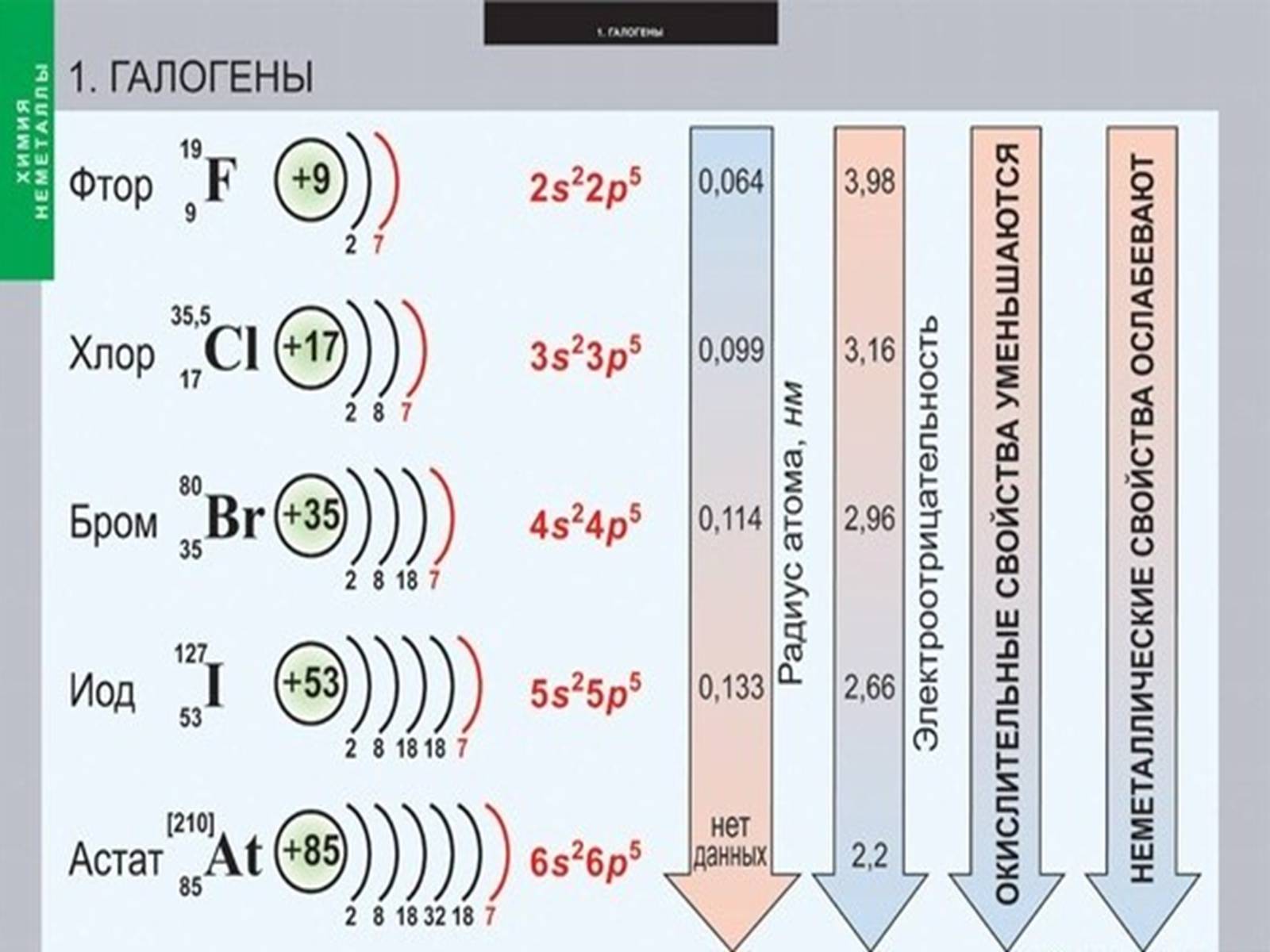 Кислород марганца 5. Формула фтор строение электронных оболочек. Составьте схему электронного строения атома брома. Галогены. Электронное строение галогенов.