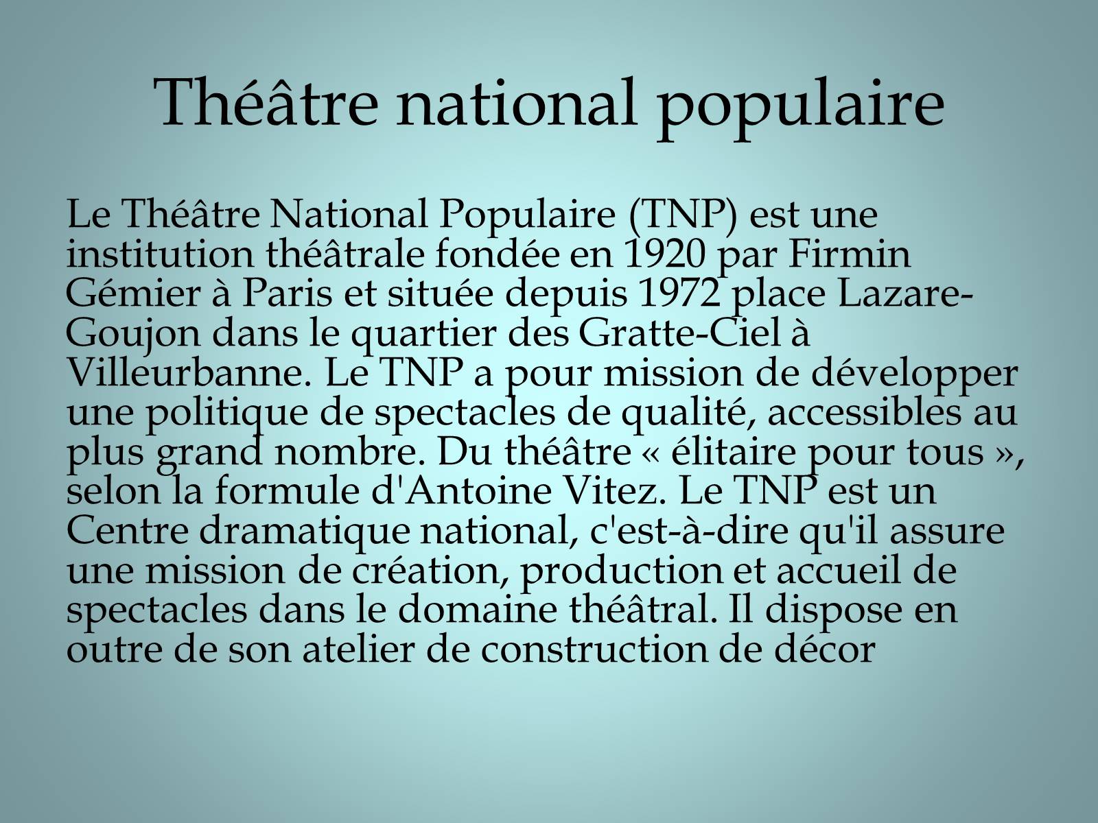 Презентація на тему «Theatre en France» - Слайд #2