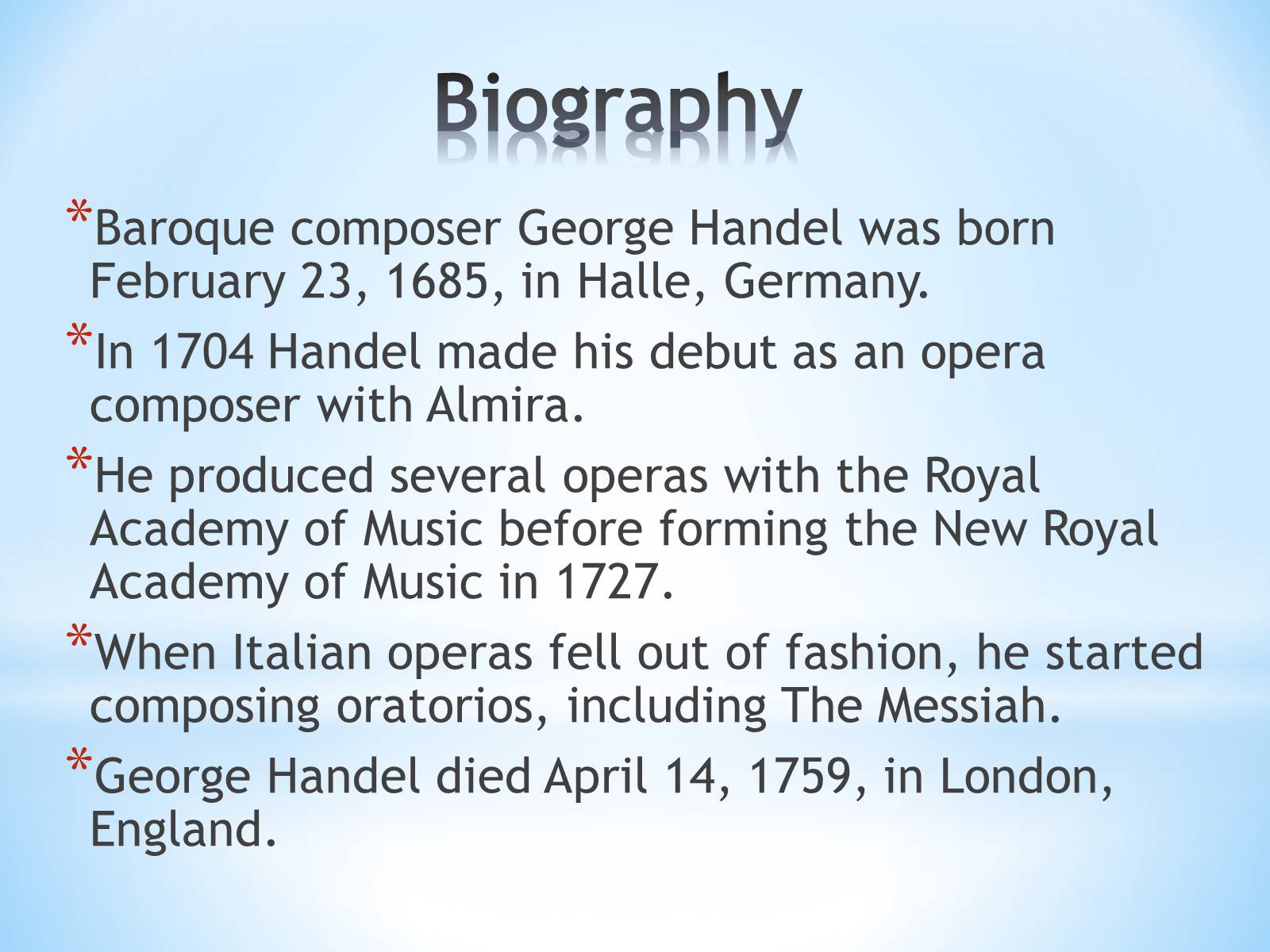 Презентація на тему «George Handel» - Слайд #3