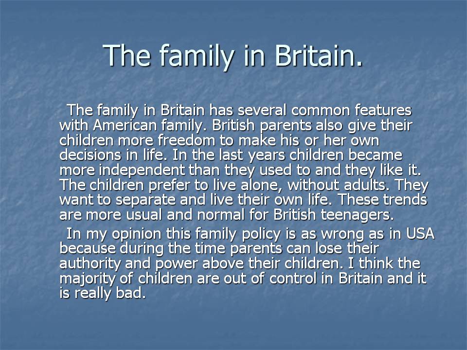 Презентація на тему «The family in the modern world. Relations between parents and children» - Слайд #4
