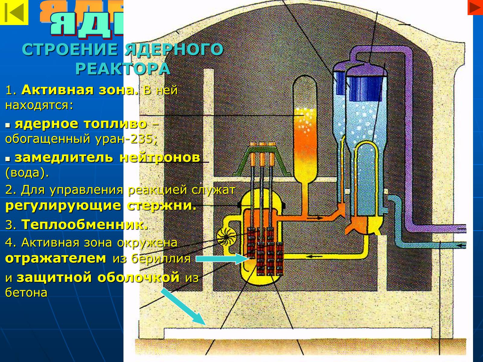 Строение реактора ядерного реактора
