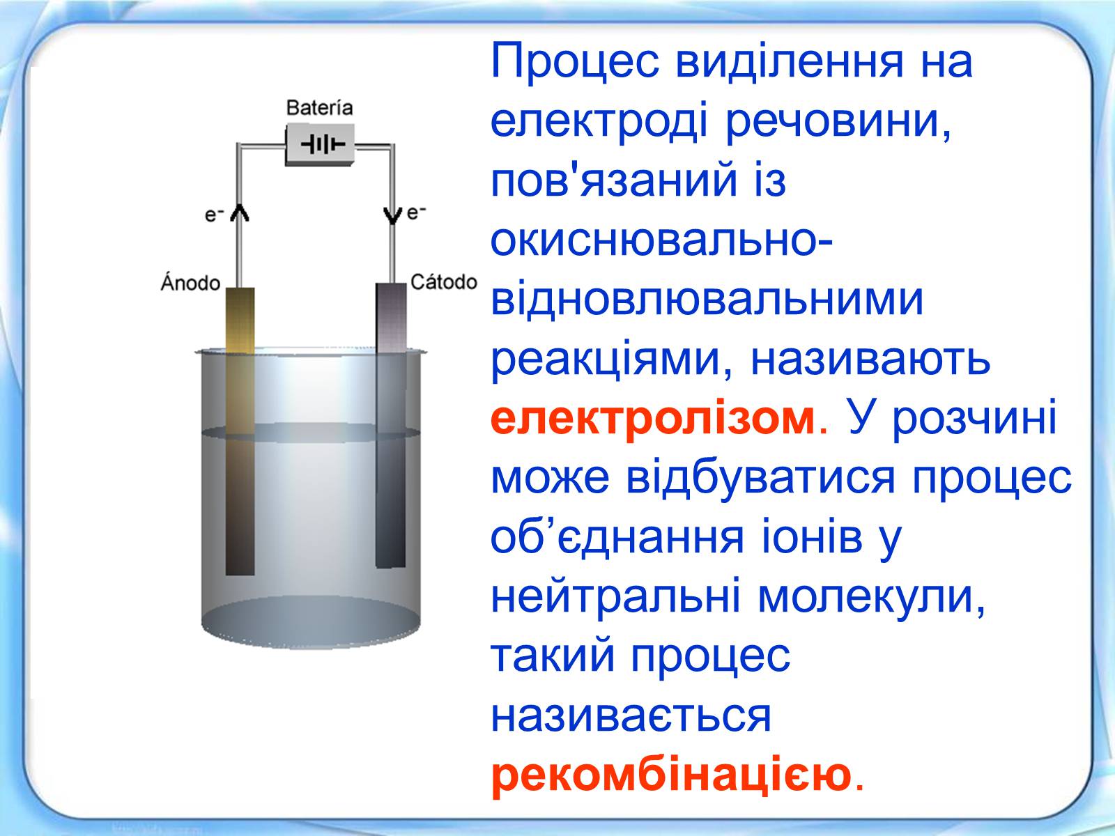 Презентація на тему «Електричний струм у розчинах і розплавах електролітів» (варіант 1) - Слайд #5