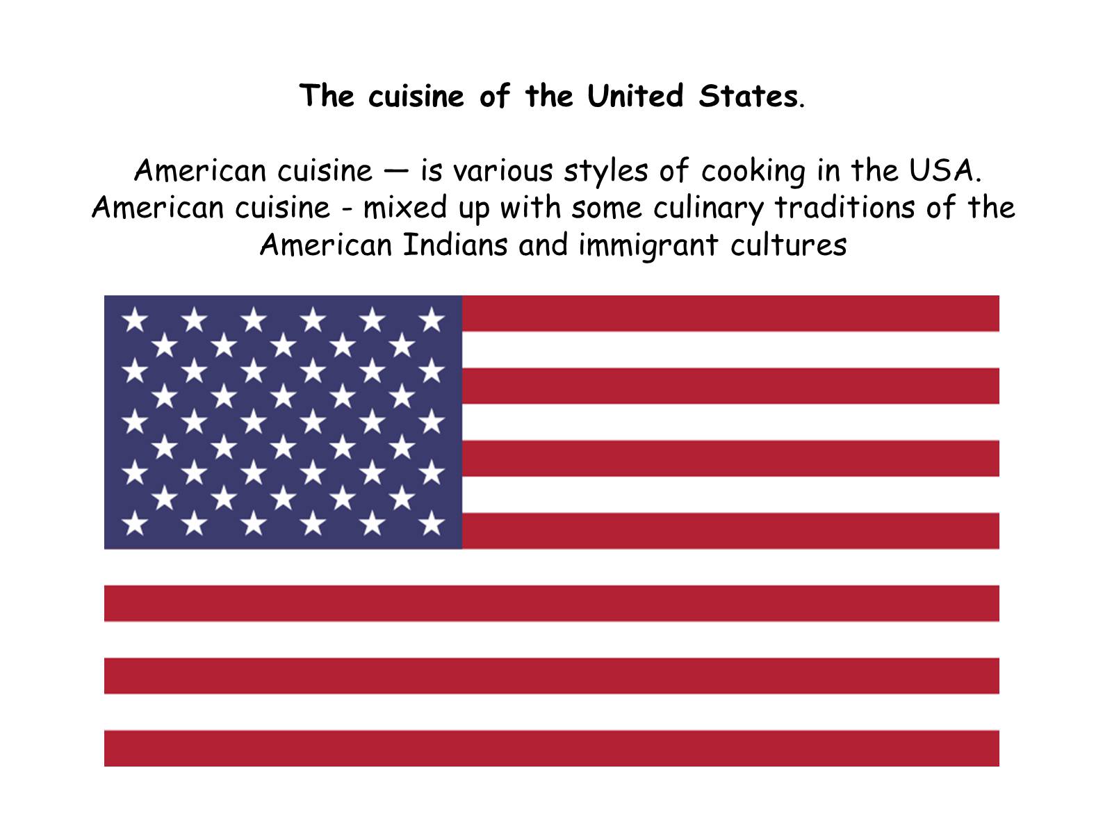 Презентація на тему «The cuisine of the United States» - Слайд #1