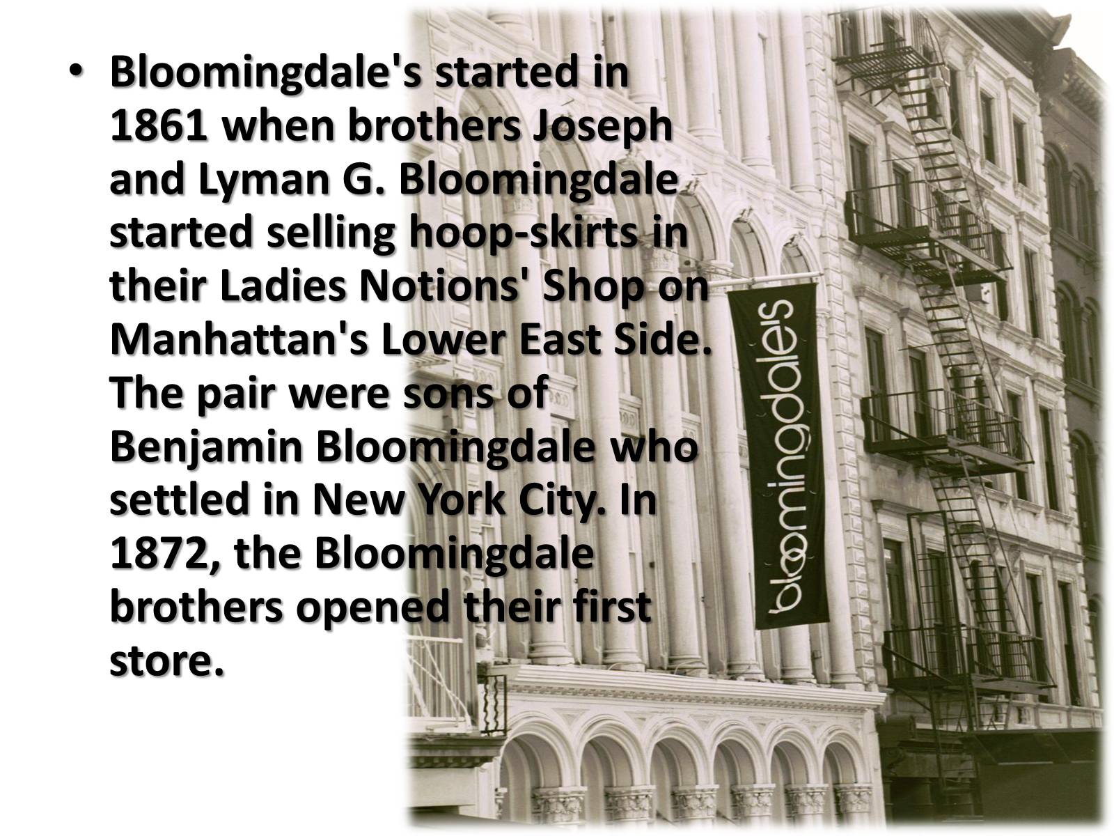 Презентація на тему «Bloomingdale’s» - Слайд #4