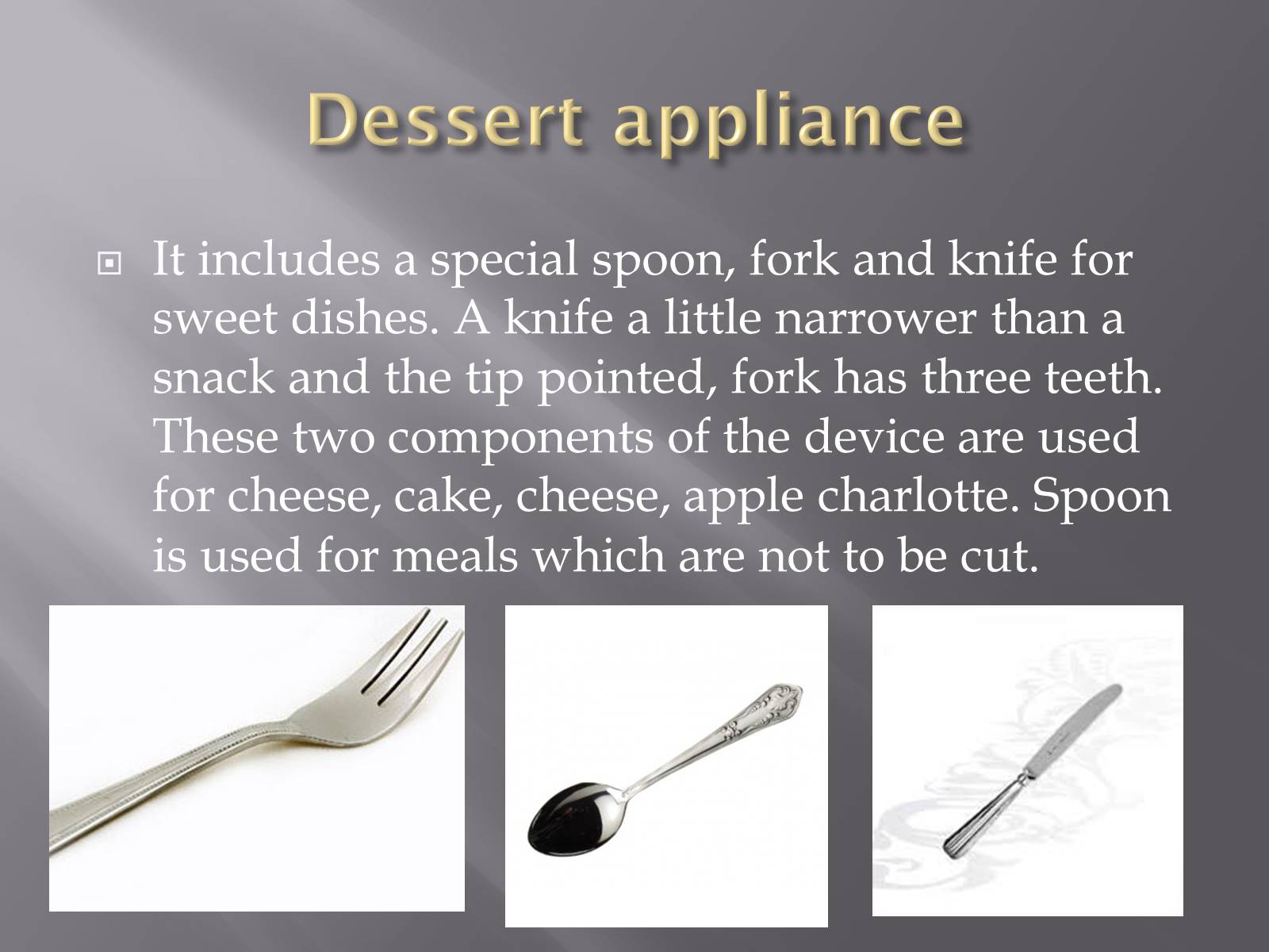 Презентація на тему «Cutlery sets» - Слайд #5