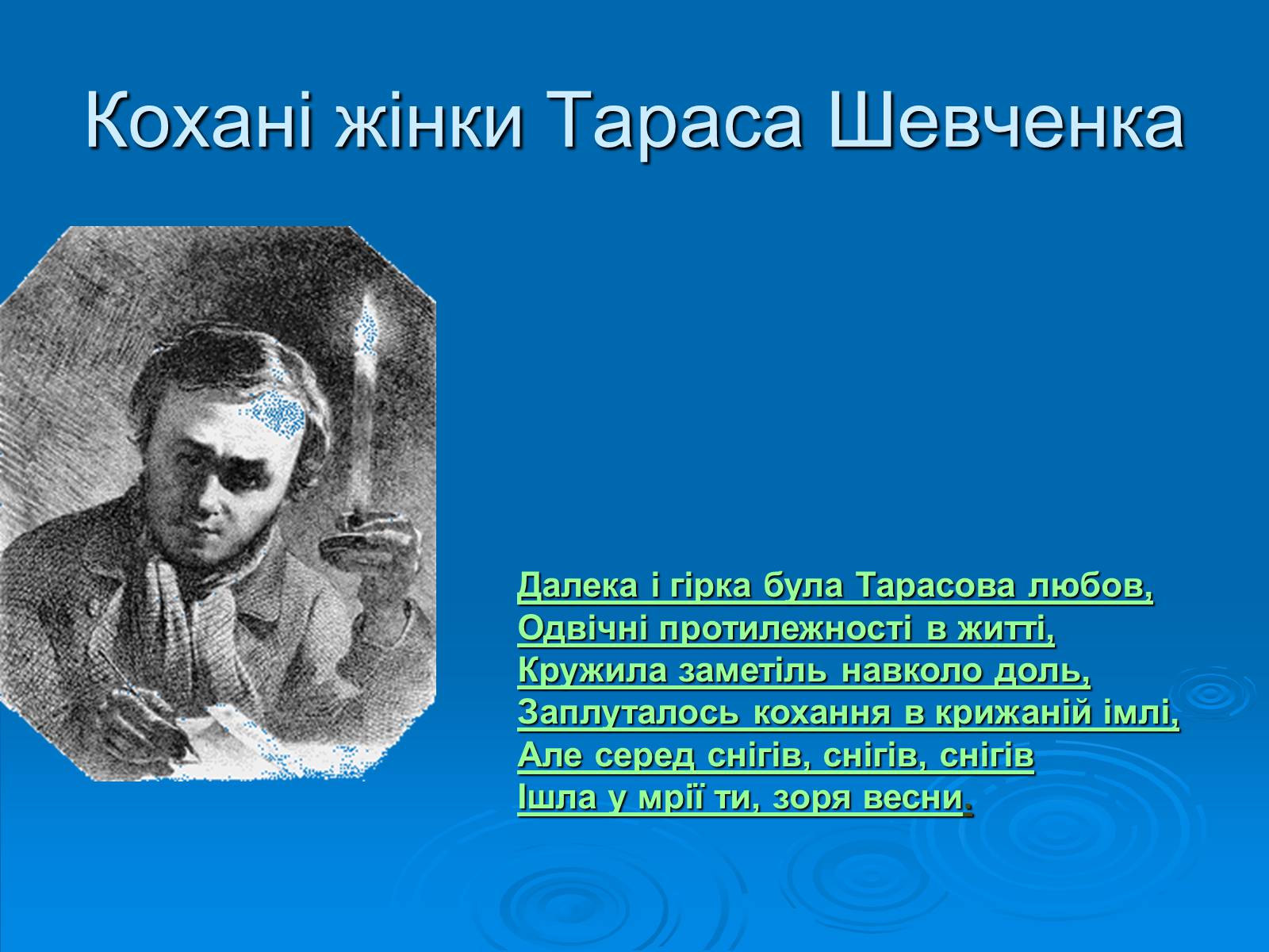 Презентація на тему «Кохані жінки Тараса Шевченка» - Слайд #1