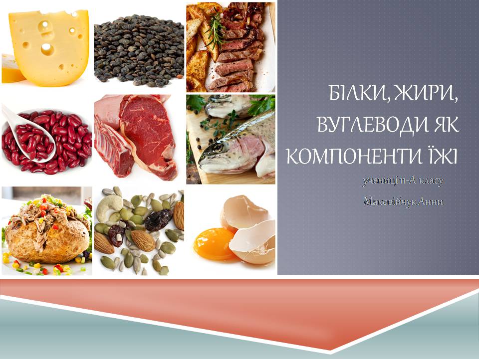 Презентація на тему «Білки, жири, вуглеводи як компоненти їжі» - Слайд #1