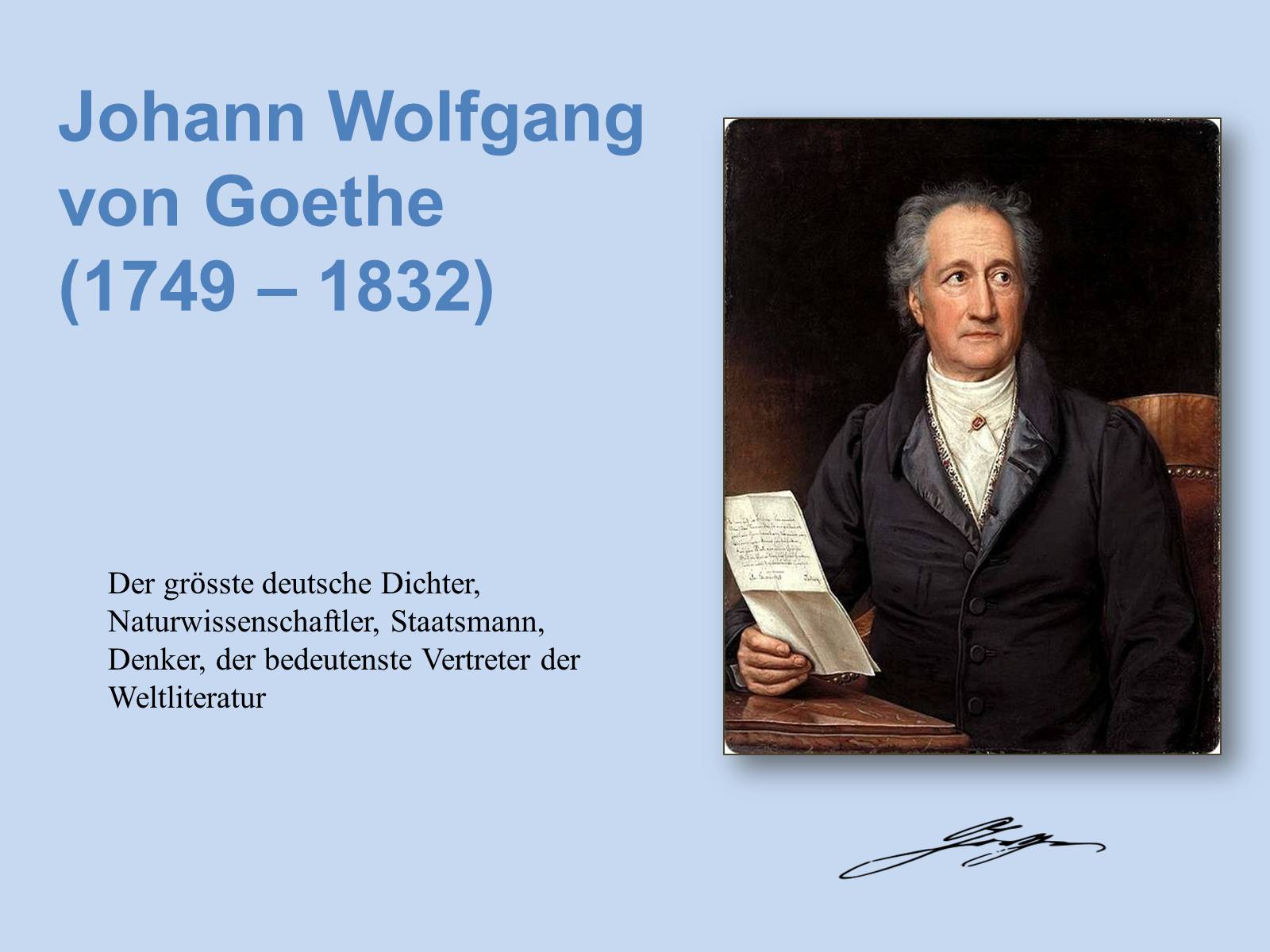 Презентація на тему «Johann Wolfgang von Goethe» (варіант 4) - Слайд #2