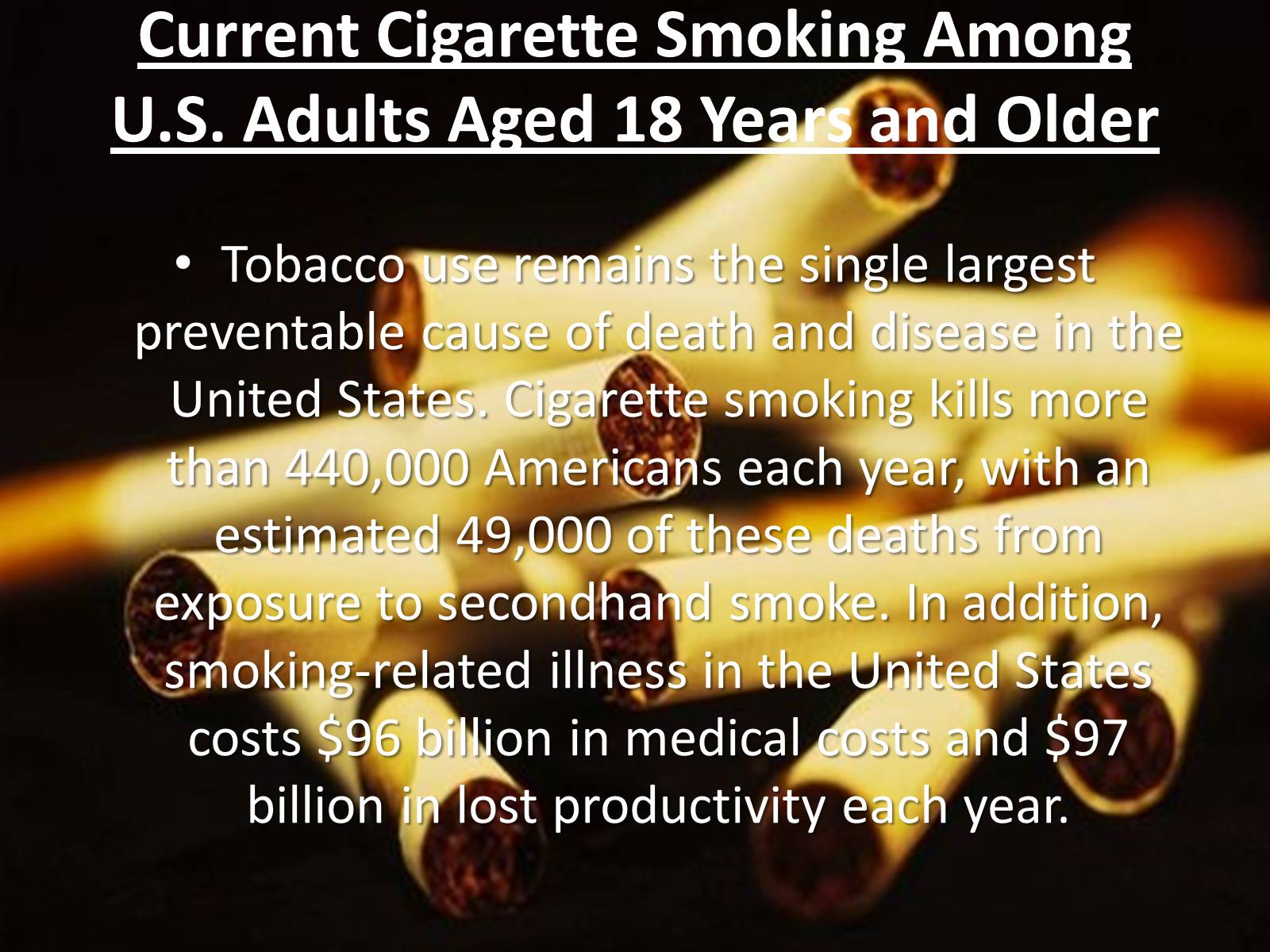 Презентація на тему «Cigarette Smoking in the United States» - Слайд #2
